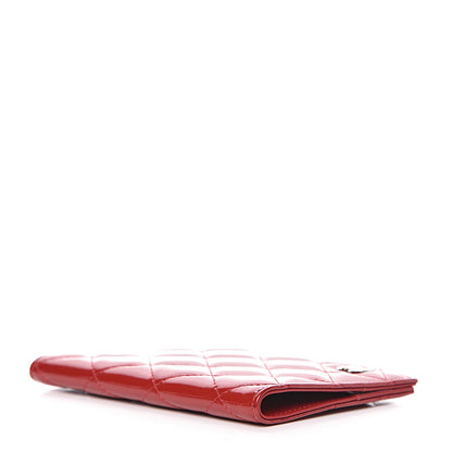 Chanel Patent Calfskin Quilted Passport Holder Red 4 of 9