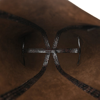 Chloe Goatskin Snakeskin Embossed Spin Tote Sooty Brown 5 of 10