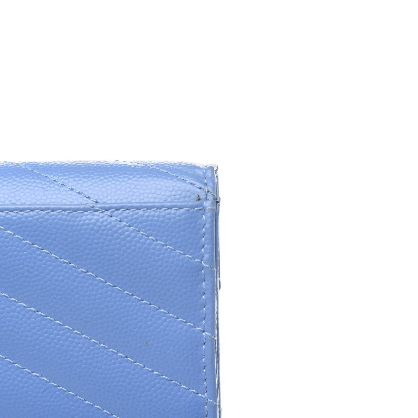 Grain de Poudre Matelasse Chevron Small Monogram Wallet Blue Clair