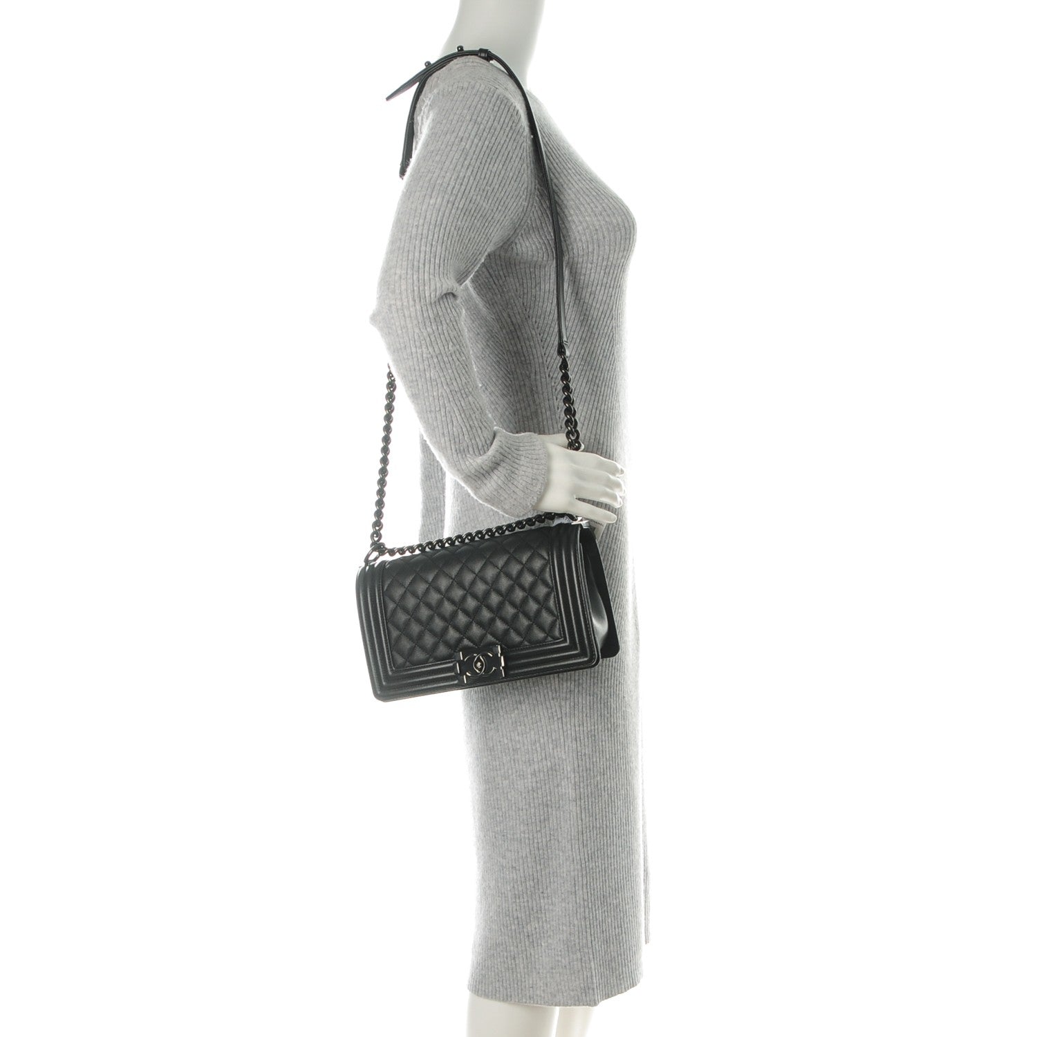 Chanel Caviar Quilted Medium Boy Flap So Black 2 of 8