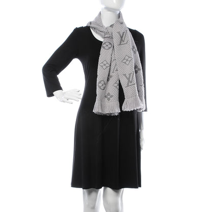 Louis Vuitton Wool Silk Logomania Scarf Pearl 2 of 4