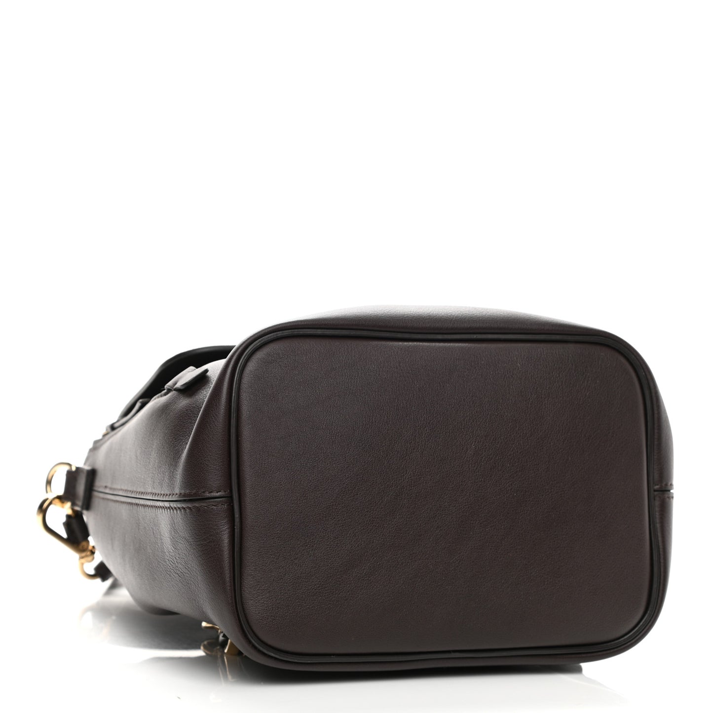 Suede Calfskin Mini Faye Backpack Dark Brown