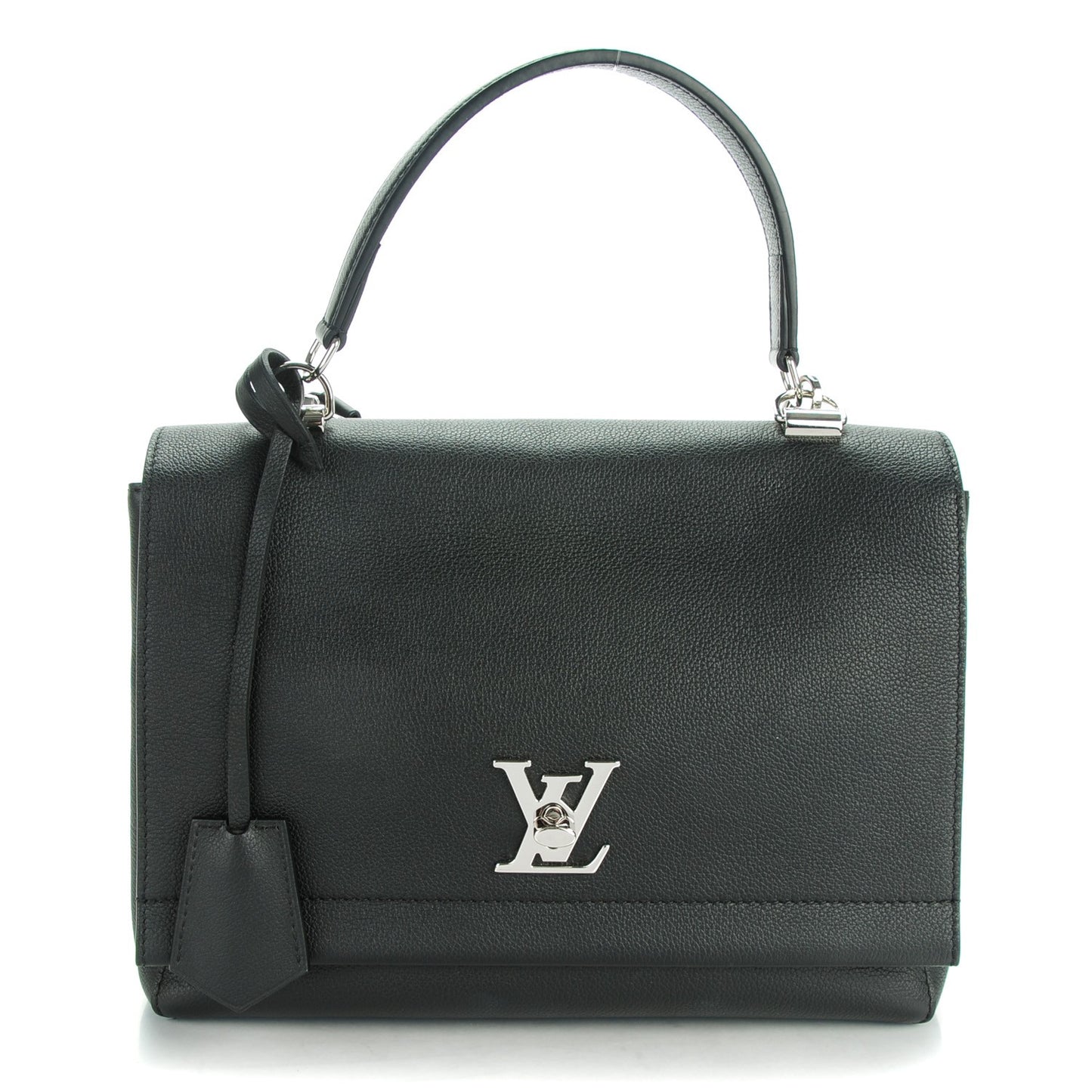 Soft Calfskin Lockme II Top Handle Black