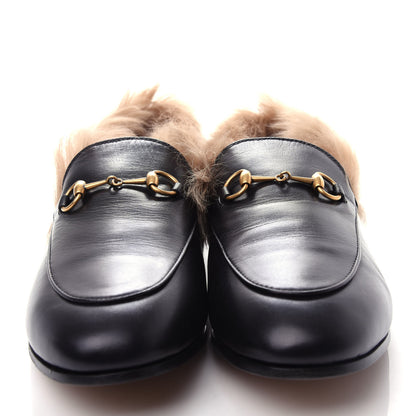 Gucci Malaga Kid Fur Womens Jordaan Loafers 40.5 Black Natural 5 of 10