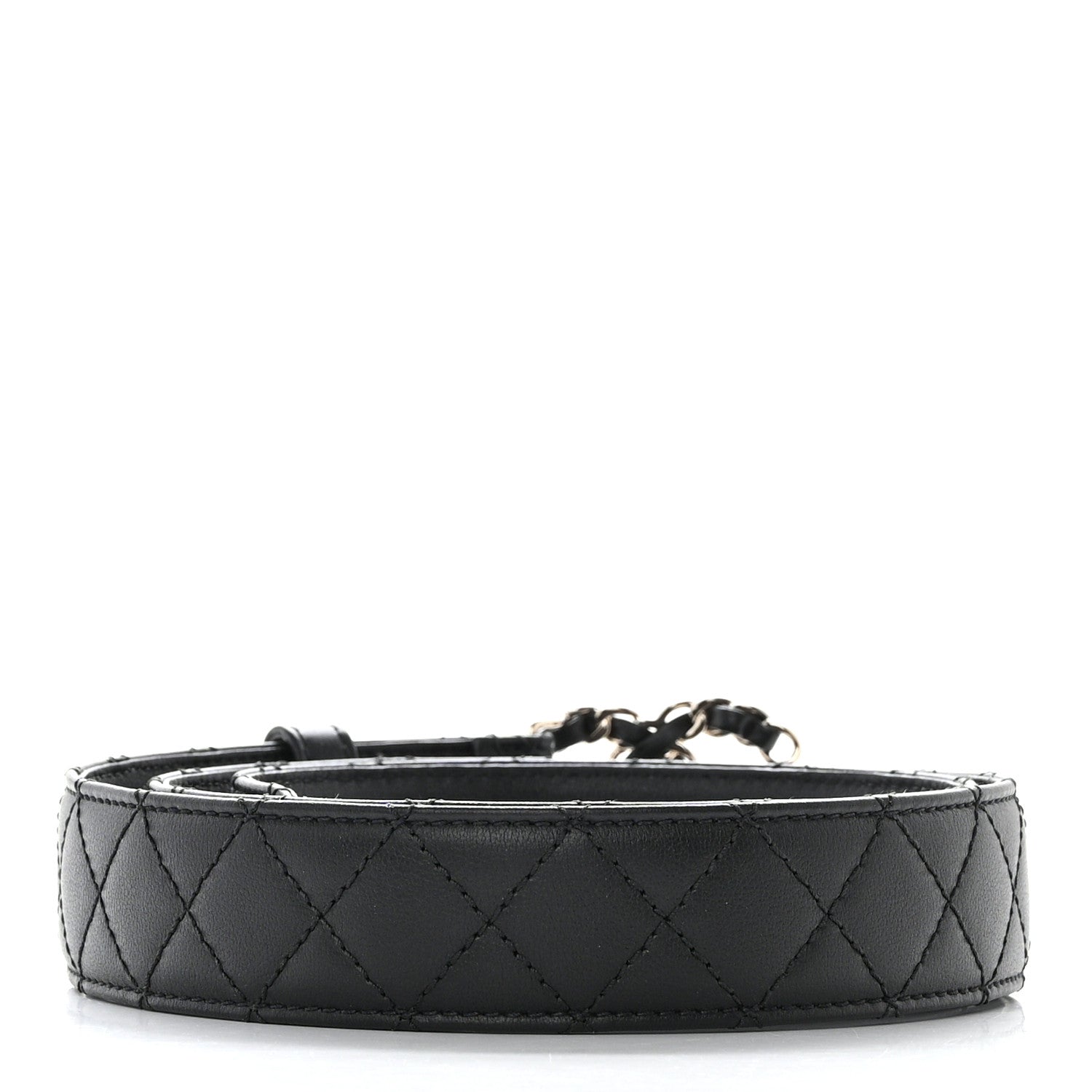 Chanel Calfskin Quilted CC Chain Belt 80 32 Black 2 of 8