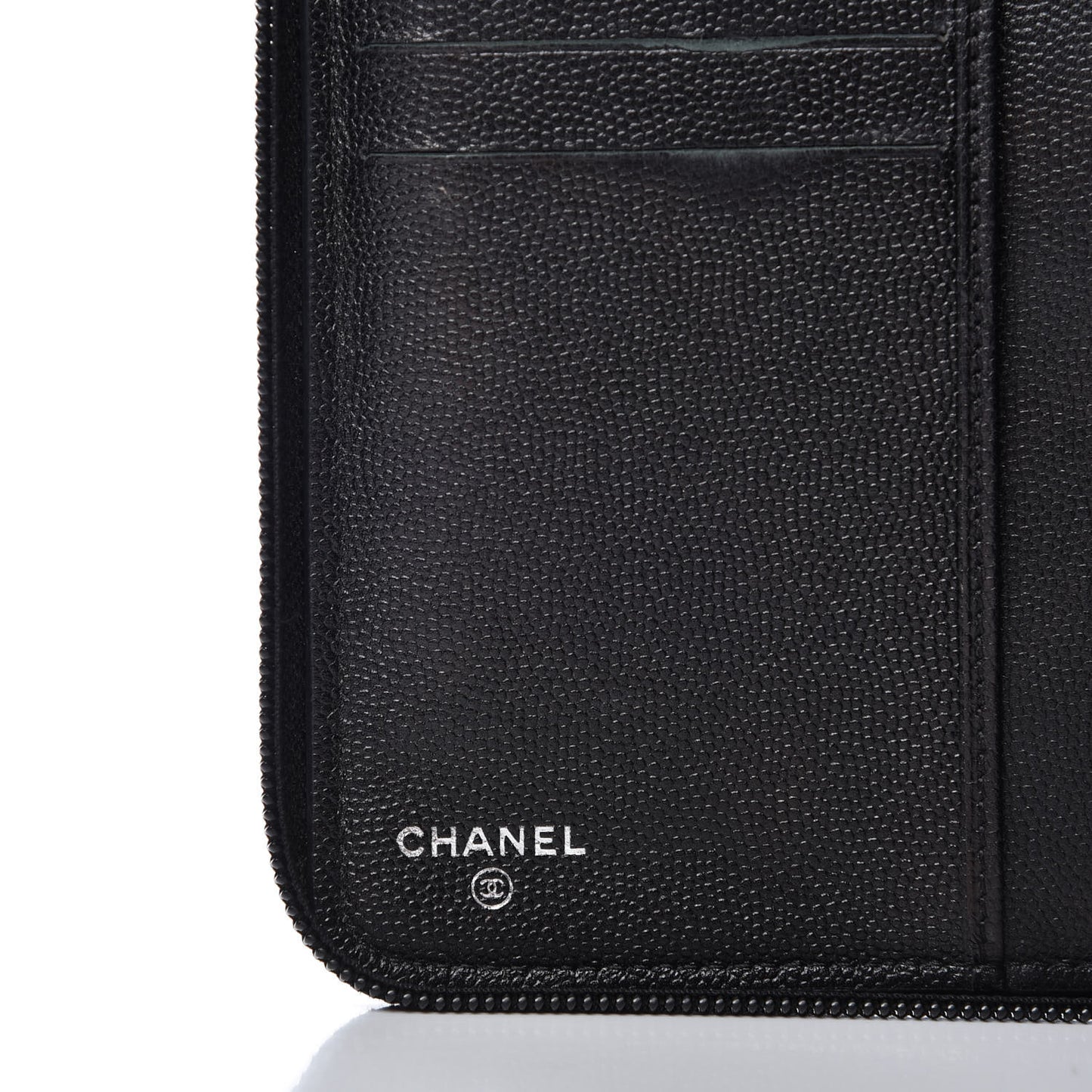 Caviar Large Sevruga Zip Around Organizer Wallet Black