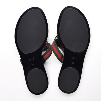 Gucci Nylon Guccissima Web Womens Thong Sandals 38 Green Red Black 5 of 9