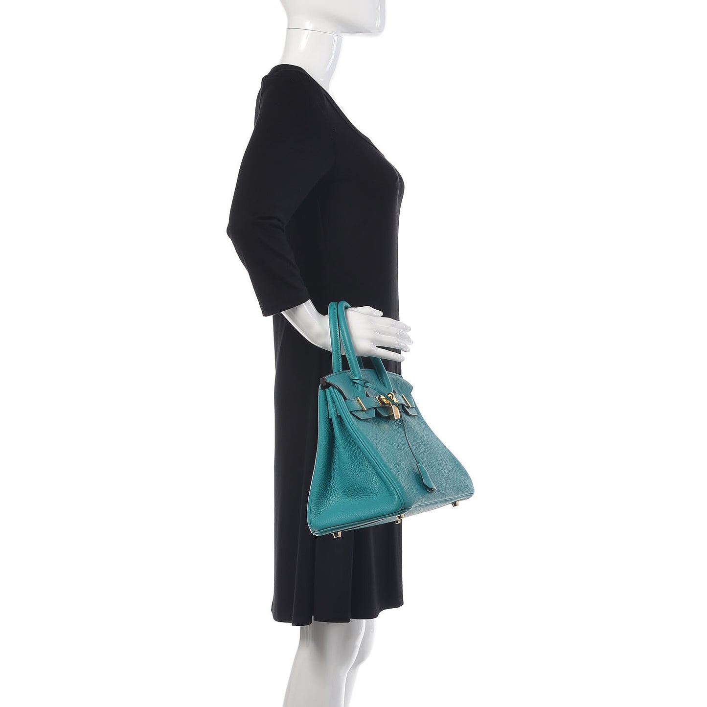 Taurillon Clemence Birkin 30 Bleu Paon