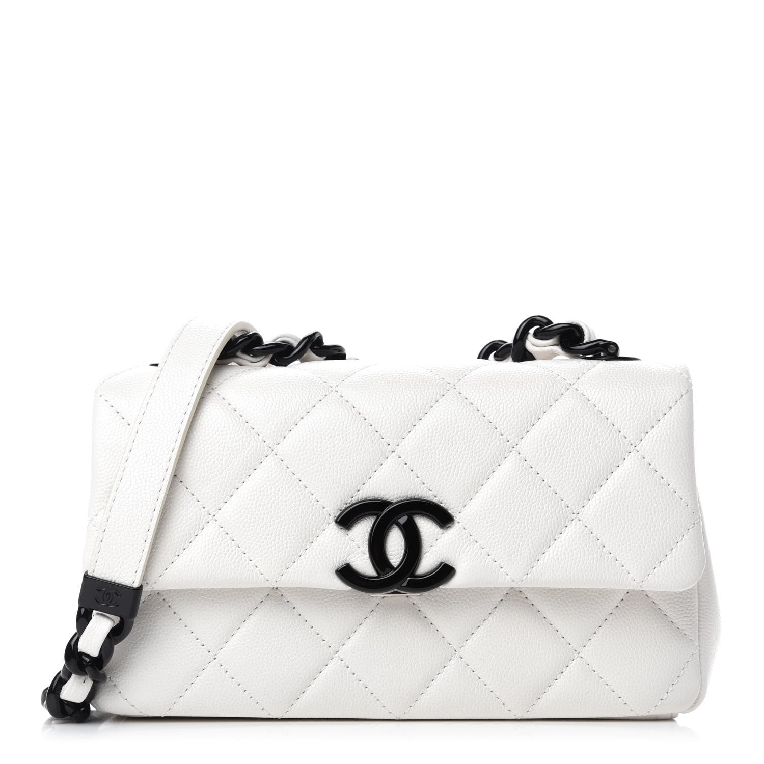 Chanel Caviar Quilted My Everything Small Flap White Black 1 of 11