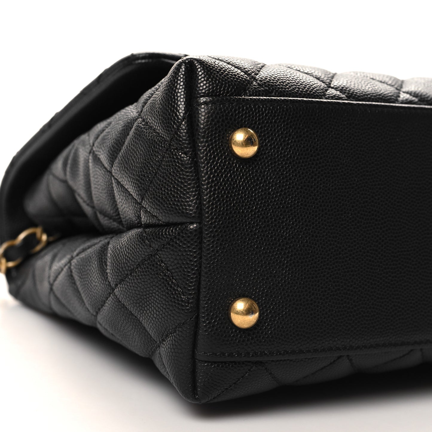 Caviar Quilted Small Coco Handle Flap Black