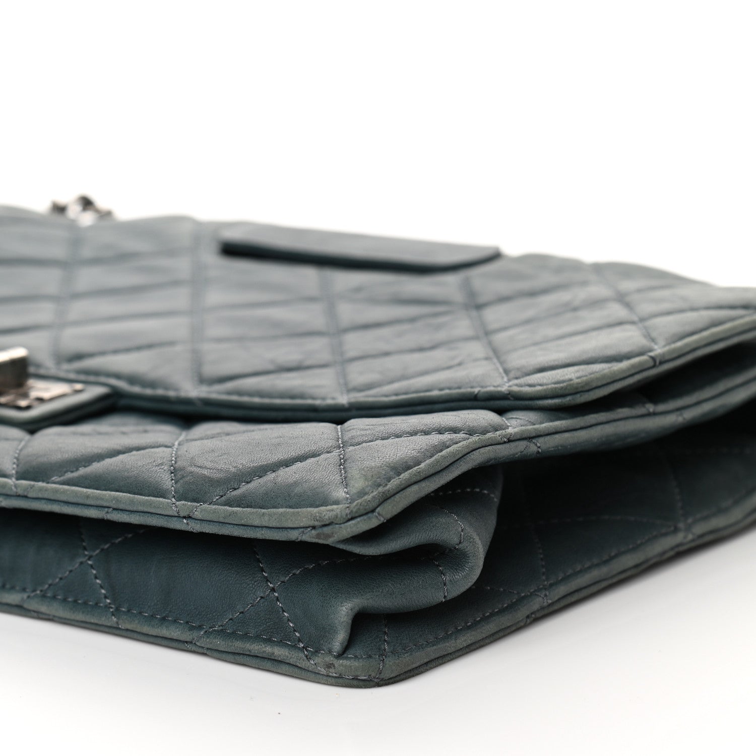 Chanel Washed Lambskin Quilted Maxi Take Away Flap Turquoise 11 of 11