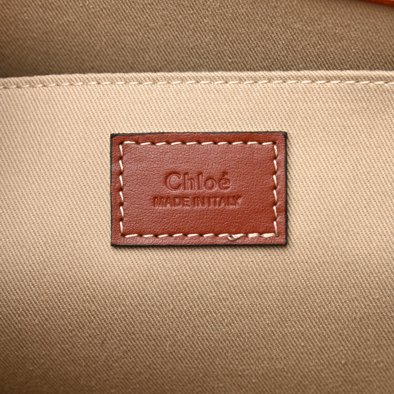 Chloe Calfskin Medium Woody Ribbon Tote Sepia Brown 6 of 8