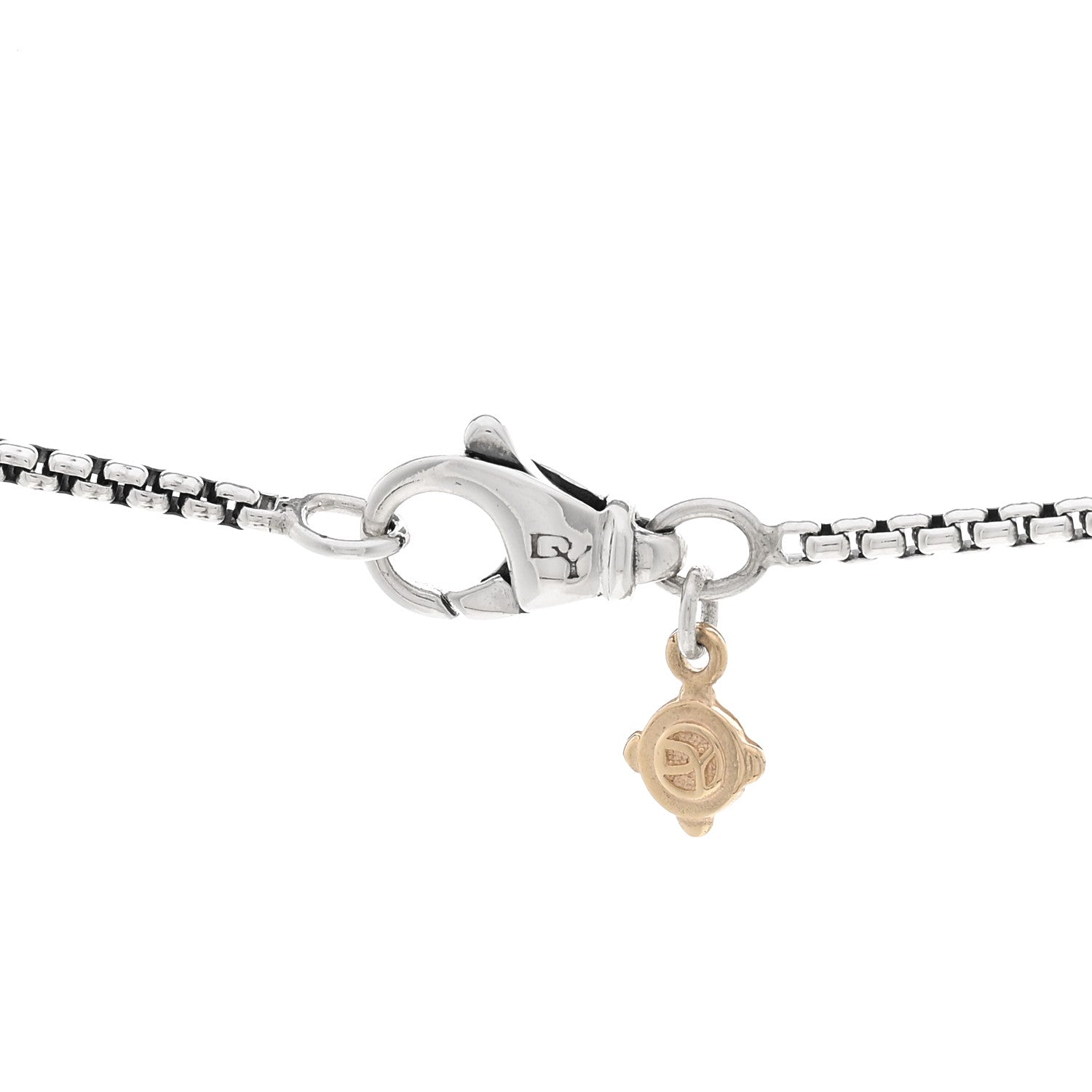David Yurman Sterling Silver 18K Yellow Gold 35mm Crossover Cross Necklace 4 of 5