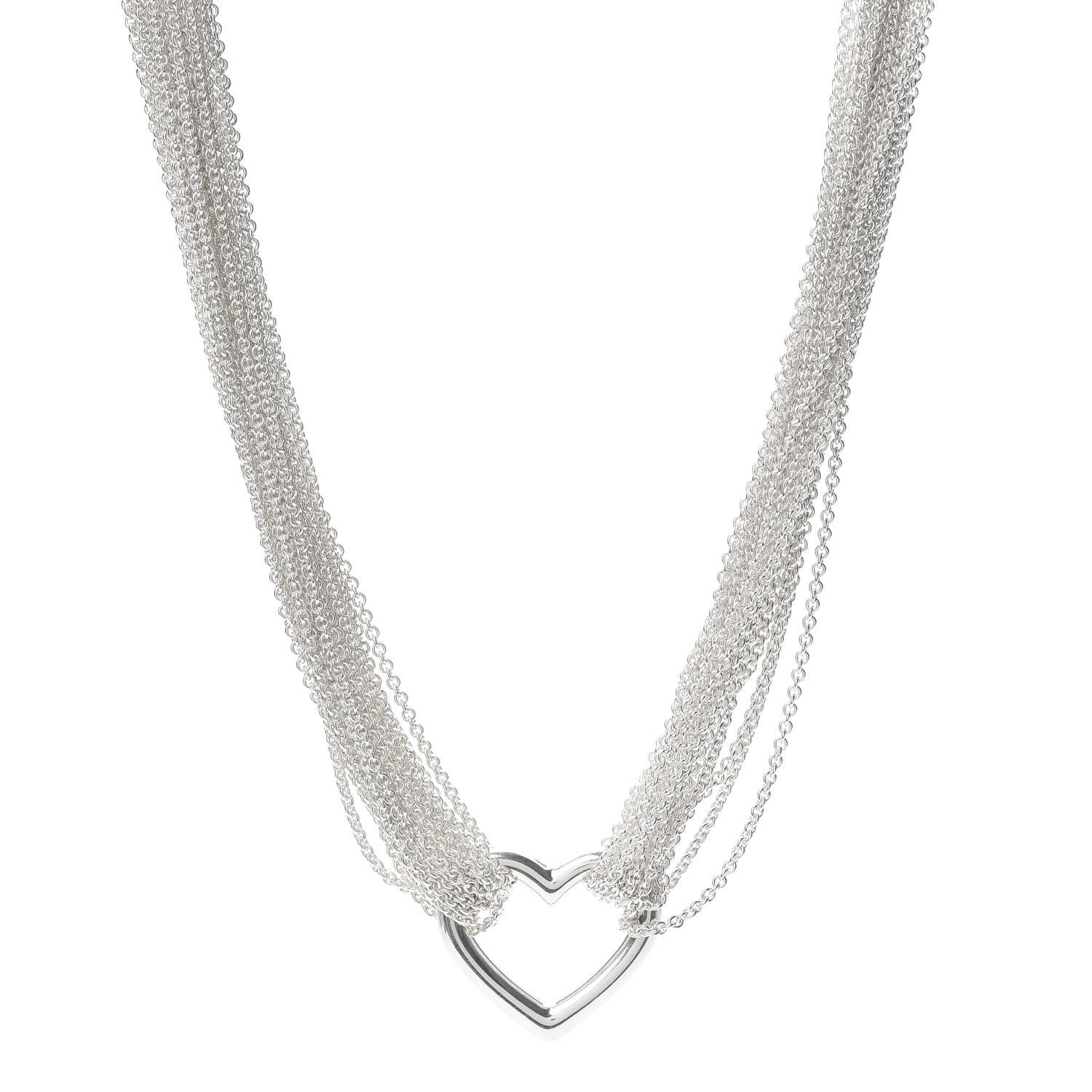 Tiffany Sterling Silver Heart Multi Chain Toggle Necklace 1 of 4