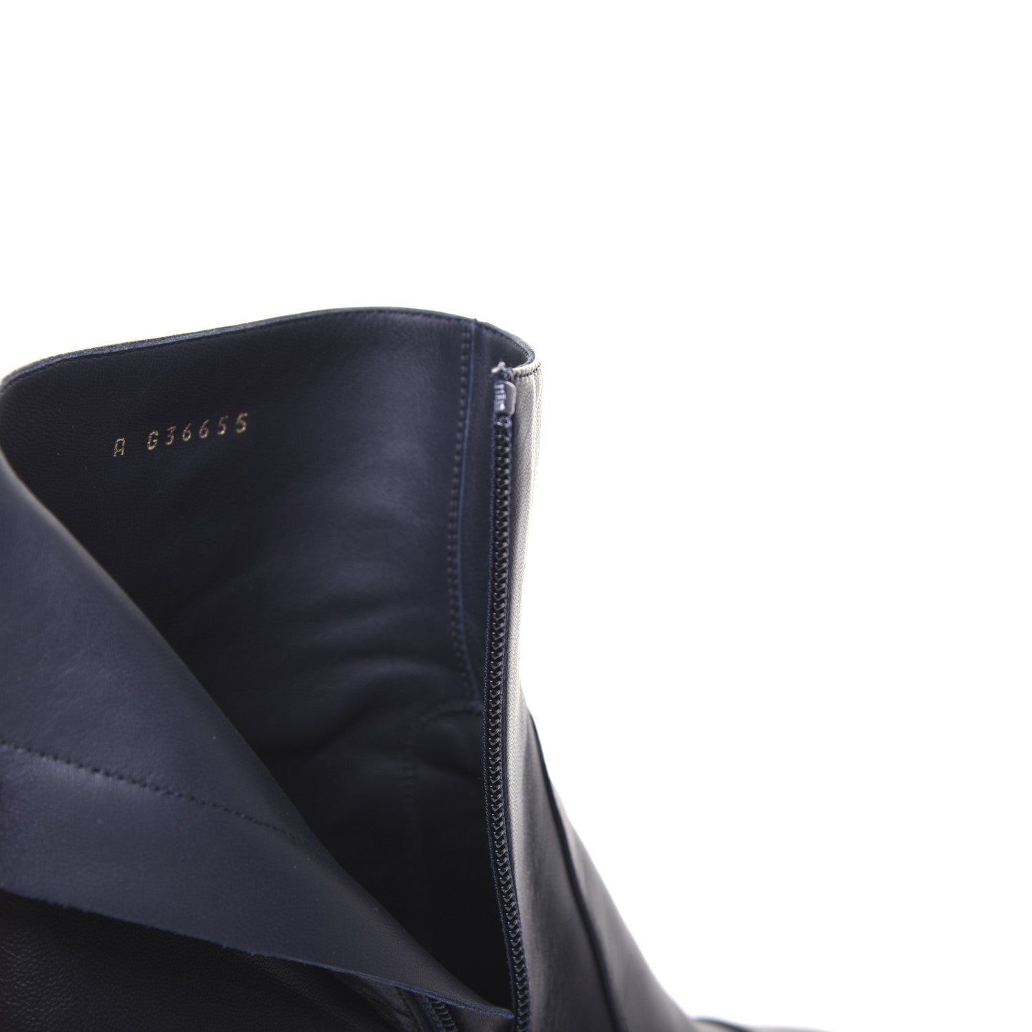 Chanel Lambskin Double Stack Chain Cap Toe Boots 39 Navy 11 of 15