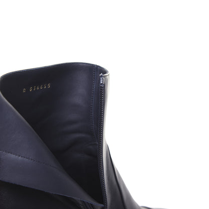 Chanel Lambskin Double Stack Chain Cap Toe Boots 39 Navy 11 of 15