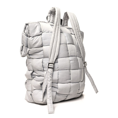Bottega Veneta Nylon Intrecciato Padded Tech Fold Over Backpack Frost 2 of 12