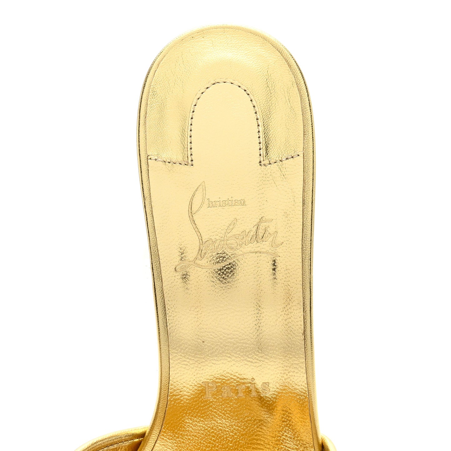 Metallic Calfskin Simply Me 70 Slide Sandals 39.5 Gold