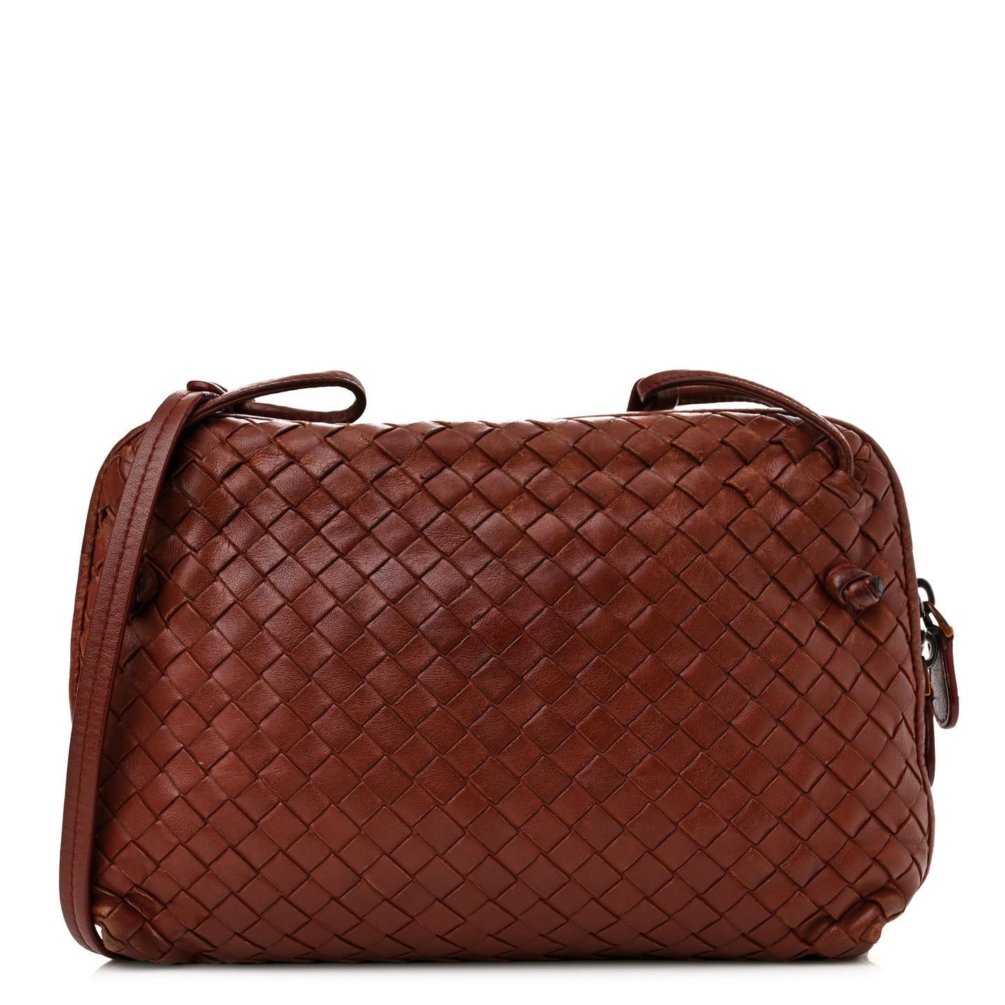 Nappa Intrecciato Nodini Crossbody Messenger Terracota