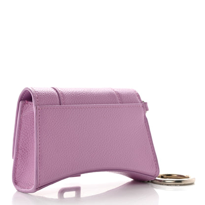 Balenciaga Grained Calfskin Tonal B Hourglass Chain Cardholder Lilac 3 of 7