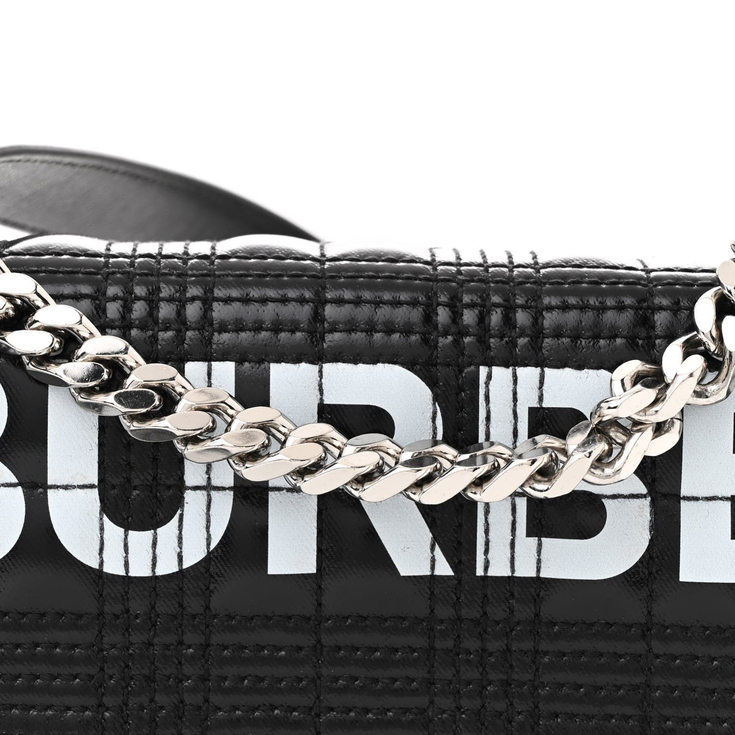 Patent Quilted Horseferry Print Small Lola Bag Black