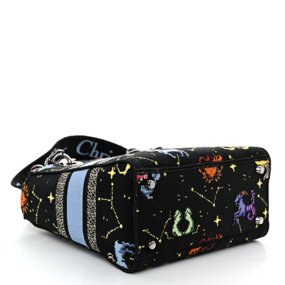 Christian Dior Canvas Pixel Zodiac Embroidered Medium Lady D-Lite Nero Multicolor 4 of 9