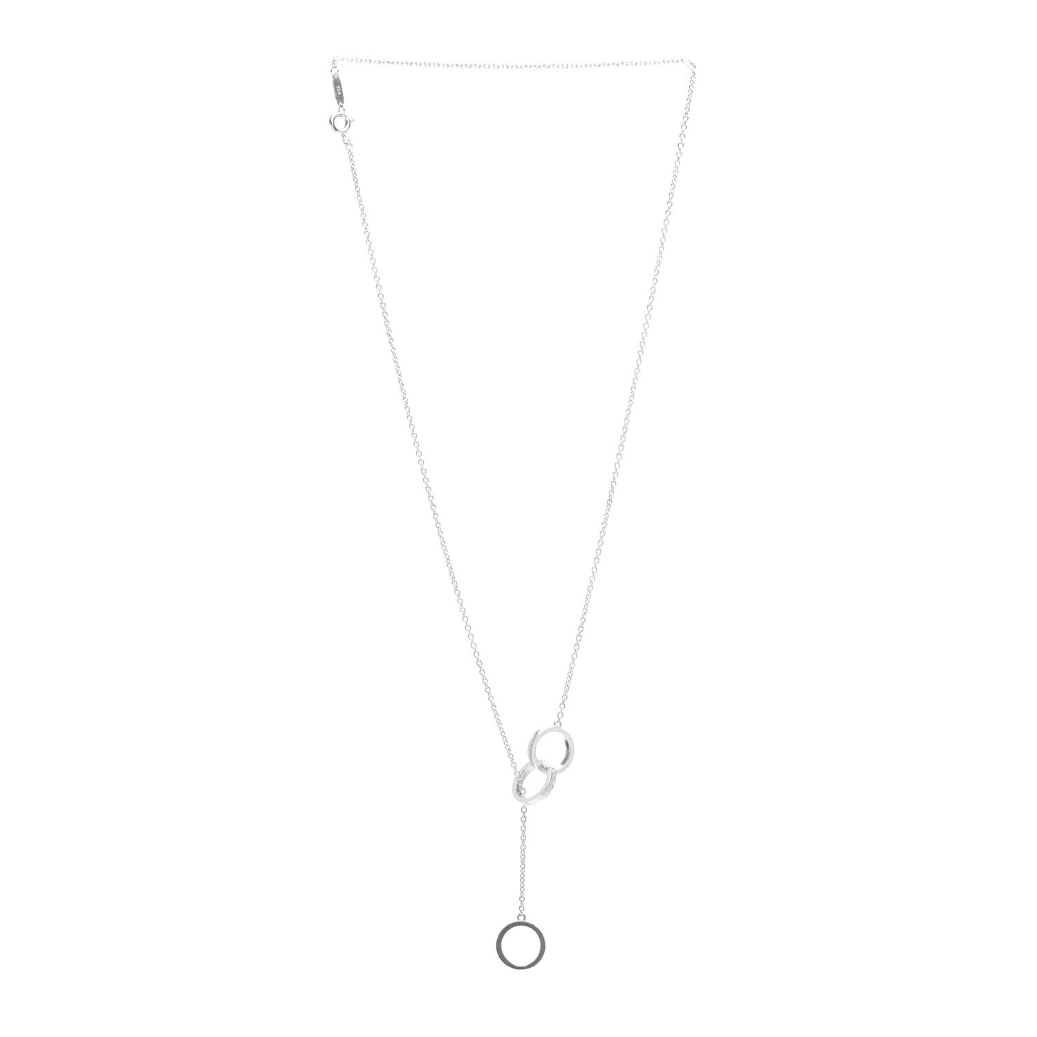 Tiffany Sterling Silver 1837 Interlocking Circles Lariat Necklace 3 of 4