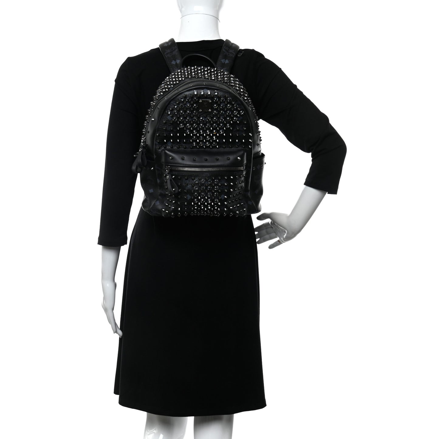 Visetos Swarovski Studded Small Diamond Backpack Black