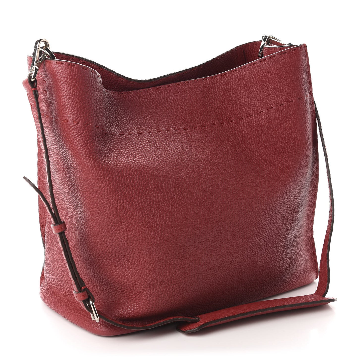Cuoio Romano Selleria Large Anna Bucket Bag Rosso