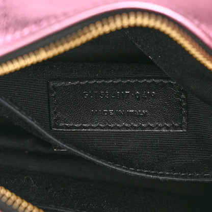 Saint Laurent Metallic Calfskin Matelasse Monogram Lou Belt Bag Vegas Pink 7 of 10