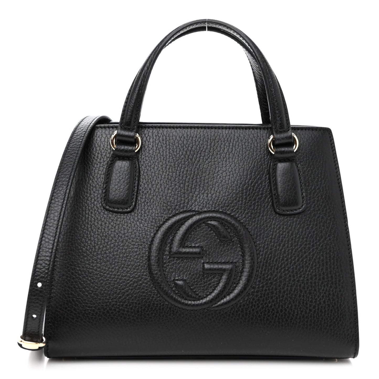 Dollar Calfskin Medium Soho Top Handle Satchel Black