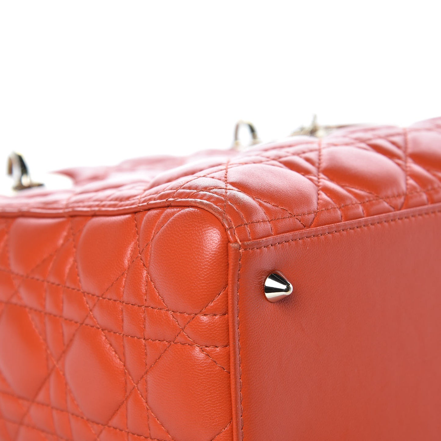 Lambskin Cannage Medium Lady Dior Orange