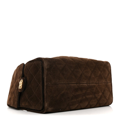Chanel Suede Quilted Small Chanel 25 Handbag Dark Brown 4 of 10