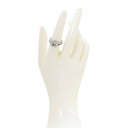 David Yurman Sterling Silver Diamond Prasiolite 7mm Petite Albion Ring 56 7.5 2 of 5