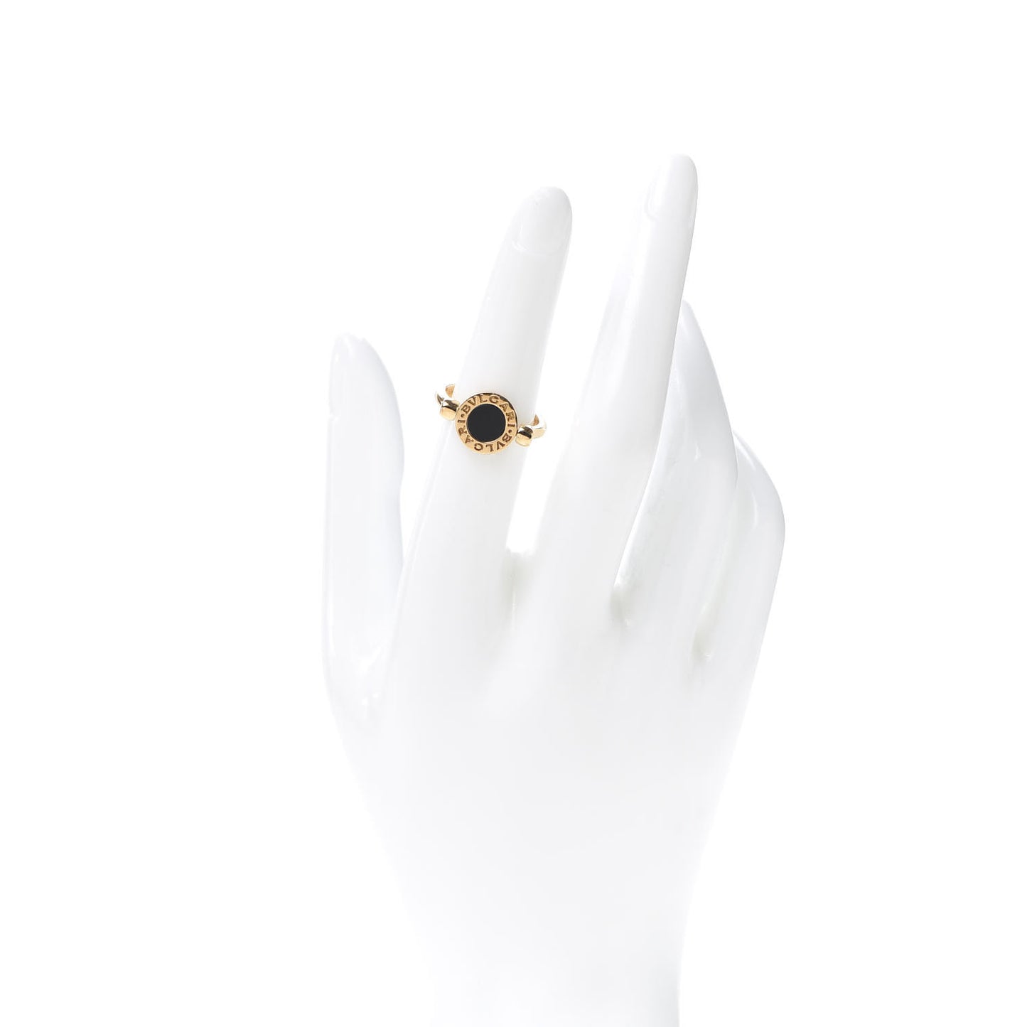 18K Yellow Gold Mother of Pearl Onyx BVLGARI BVLGARI Ring 52 6