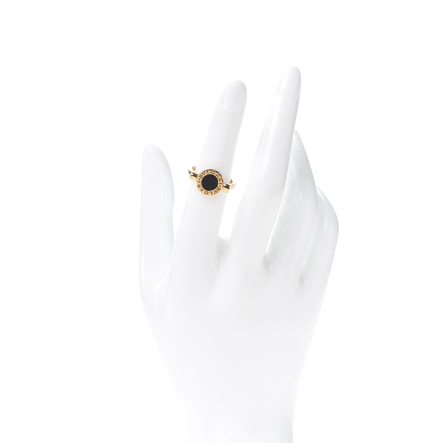 Bulgari 18K Yellow Gold Mother of Pearl Onyx BVLGARI BVLGARI Ring 52 6 2 of 6