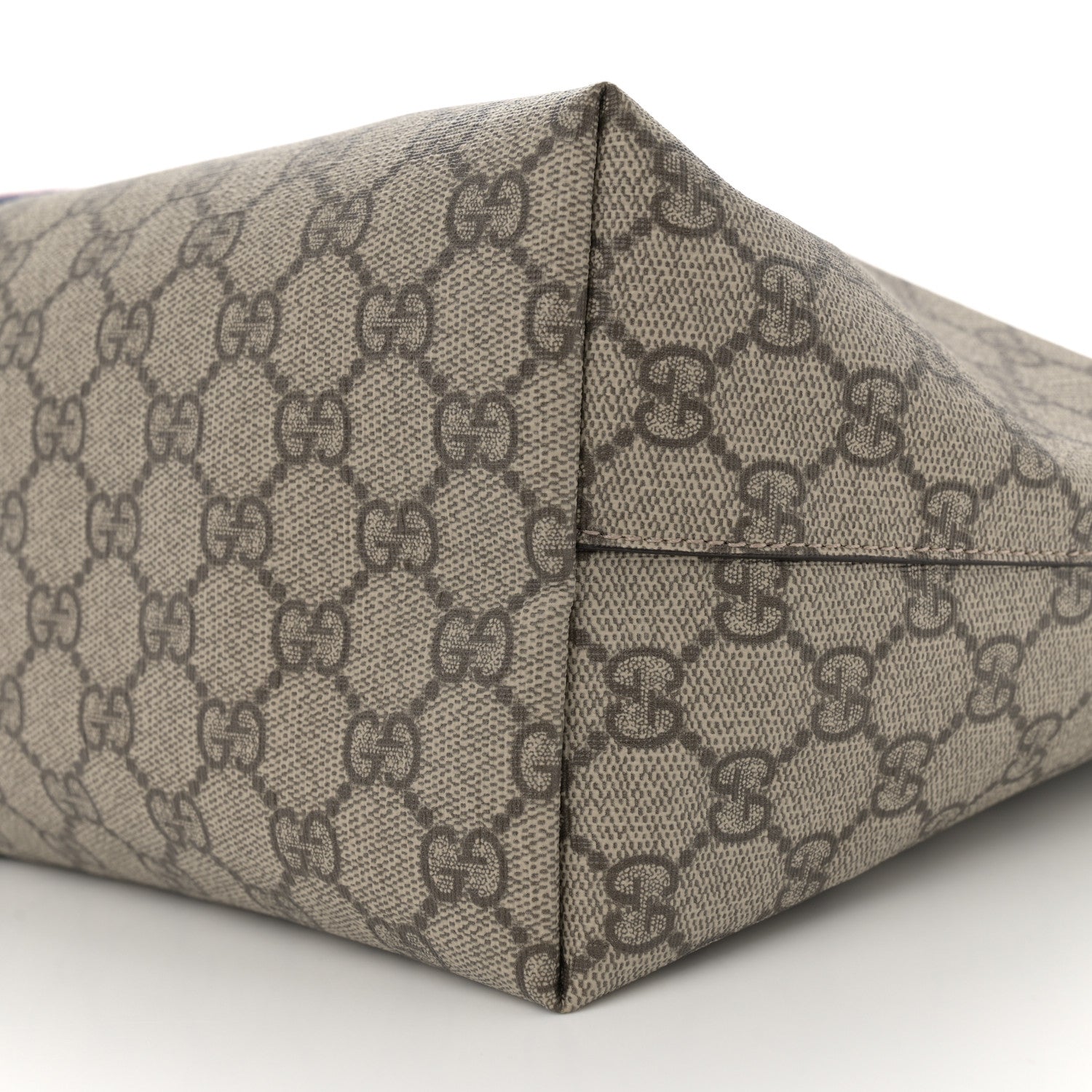 Gucci GG Supreme Monogram Textured Dollar Calfskin Web Medium Ophidia Shopping Tote Beige Ebony Mystic White 10 of 11
