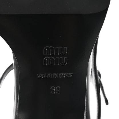 Miu Miu Calfskin Brogue Slingback Pumps 39 Black 7 of 9
