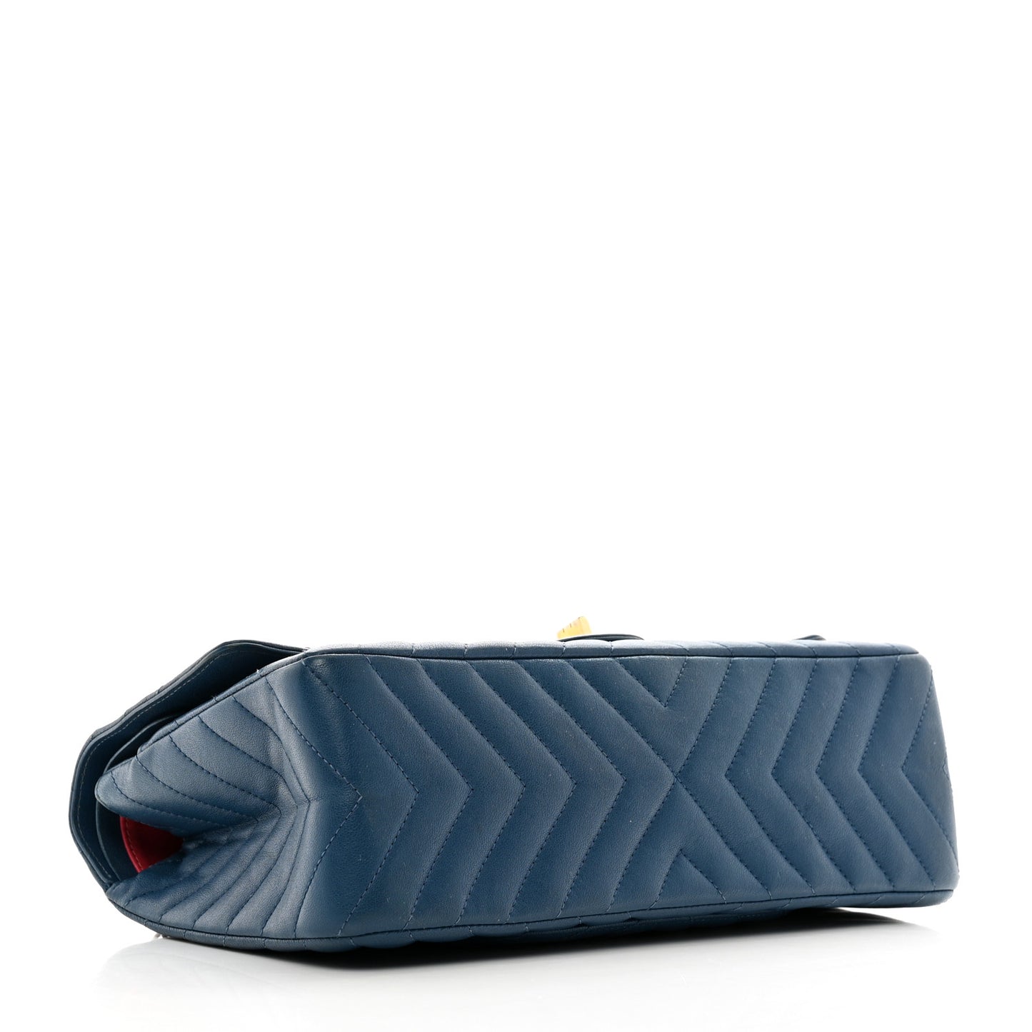 Sheepskin Chevron Quilted 2.55 Reissue 226 Flap Navy Blue