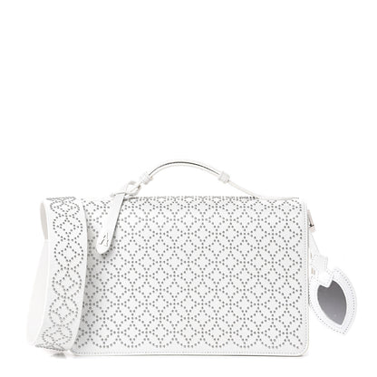 Alaia Calfskin Arabesque Studded Medium Franca Crossbody Blanc Optique 1 of 14