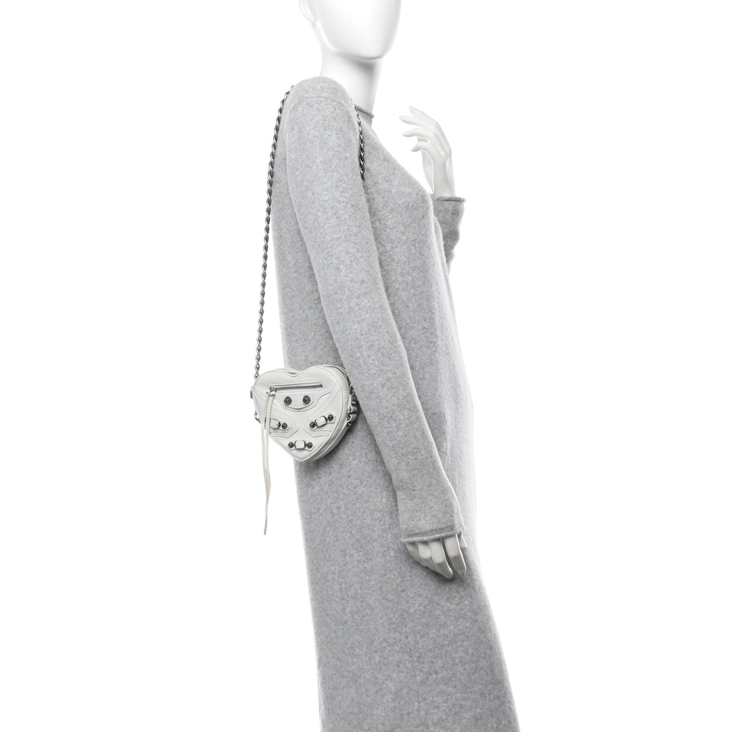 Balenciaga Agneau Arena Mini Le Cagole Heart Bag Optic White 2 of 15