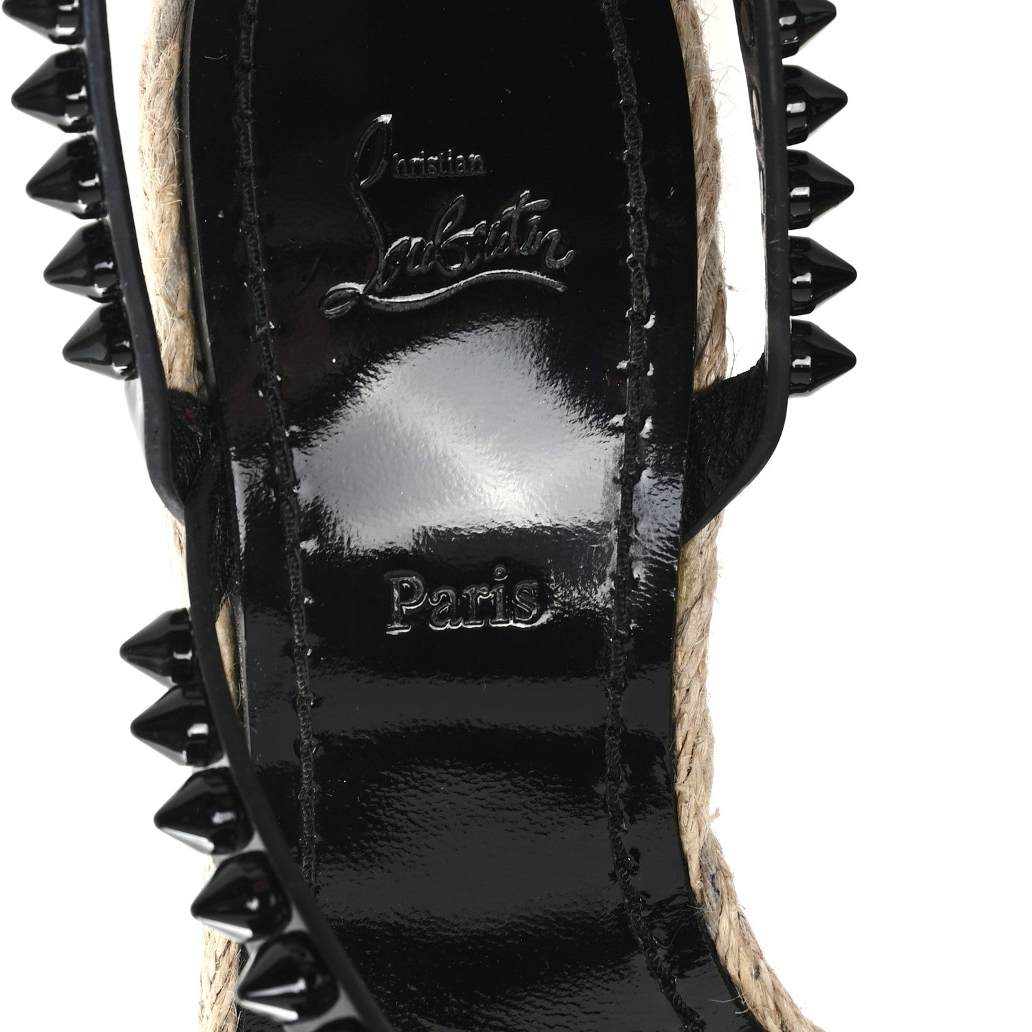 Christian Louboutin Patent Monochrome Mafaldina 120 Wedge Sandals 38 Black 8 of 10
