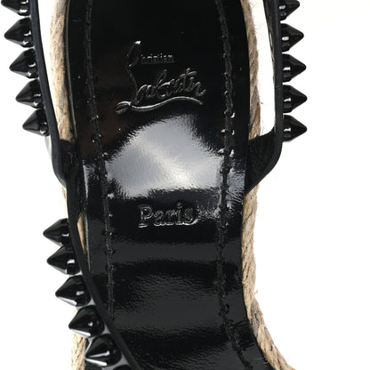 Christian Louboutin Patent Monochrome Mafaldina 120 Wedge Sandals 38 Black 8 of 10
