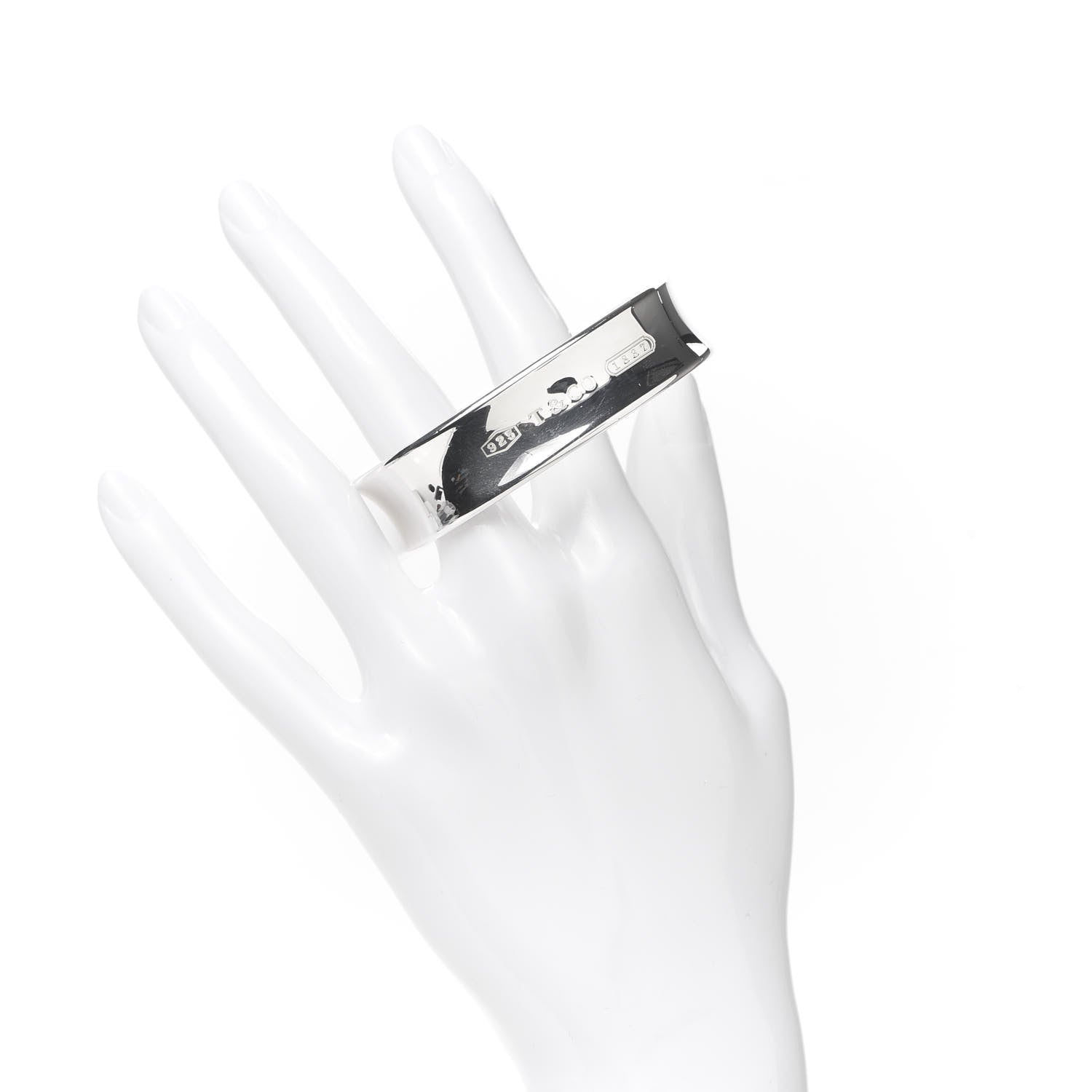 Tiffany Sterling Silver 1837 Cushion Bangle Bracelet 2 of 5