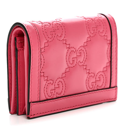 Gucci Calfskin GG Matelasse Card Case Wallet Rhodamine Pink 3 of 8