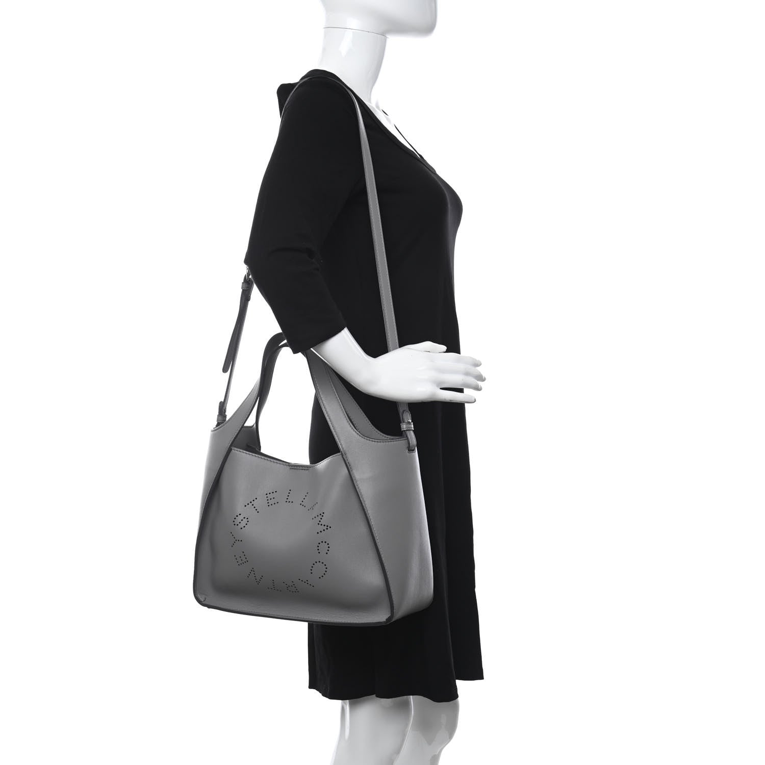 Stella McCartney Eco Alter Nappa East West Perforated Tote Grey 2 of 14
