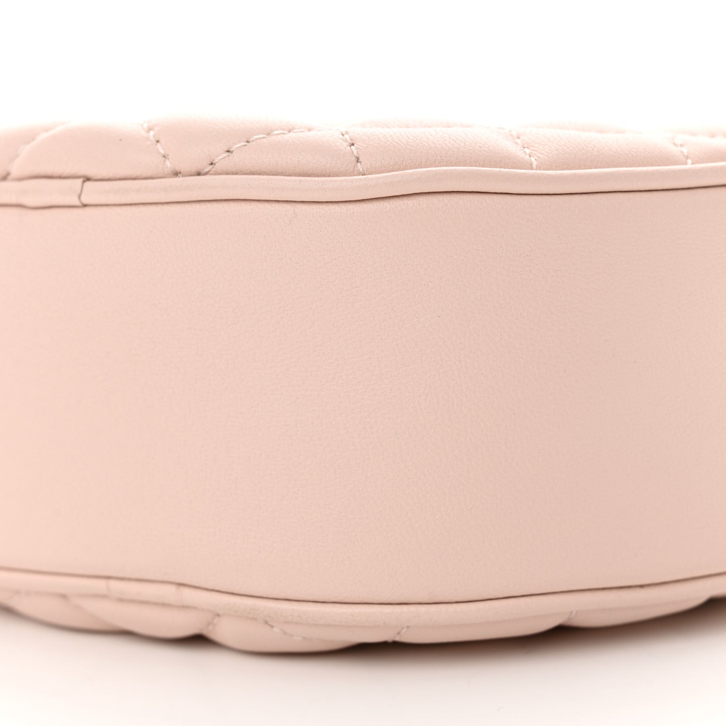 Nappa Quilted La Medusa Round Camera Bag Light Pink