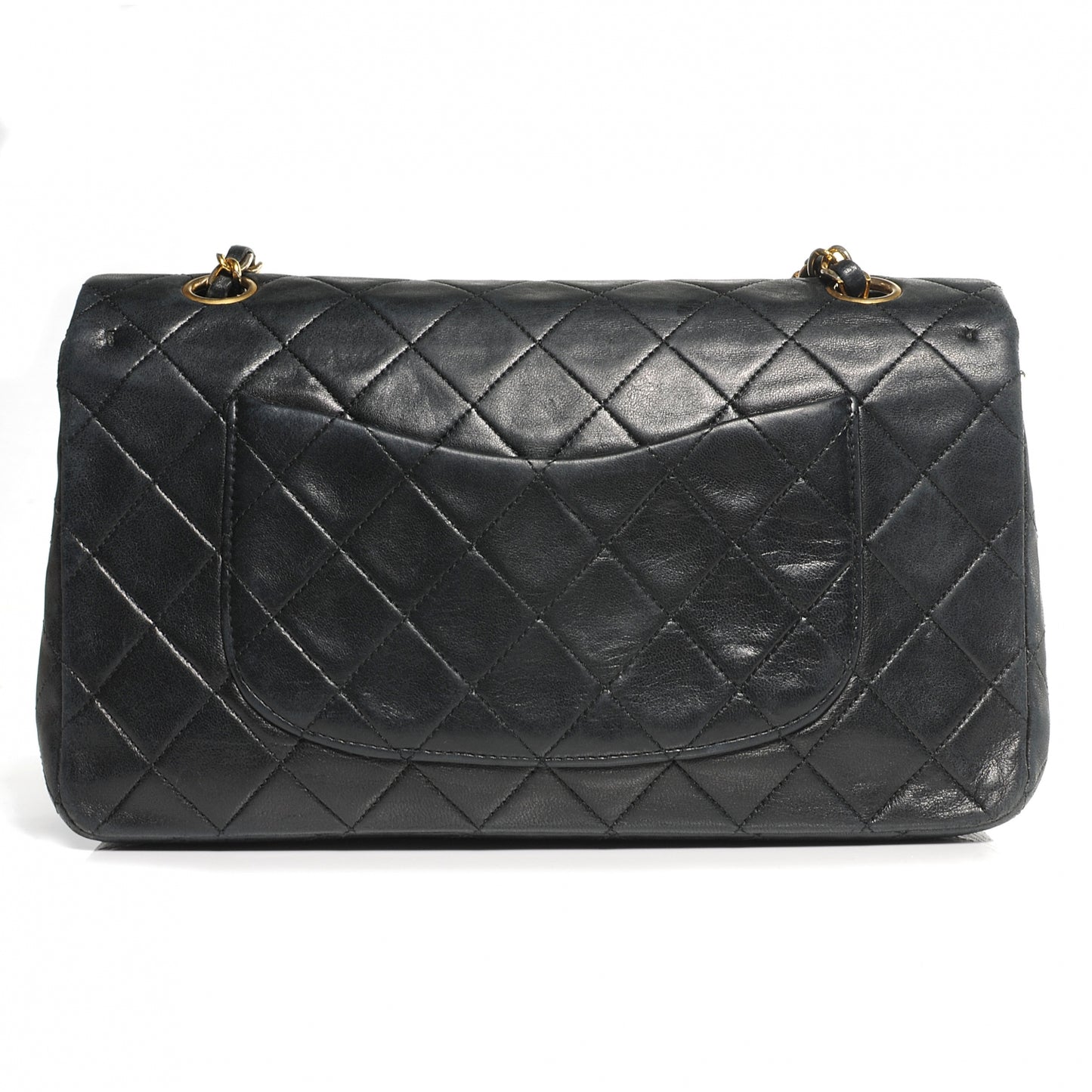 Lambskin Medium Double Flap Black