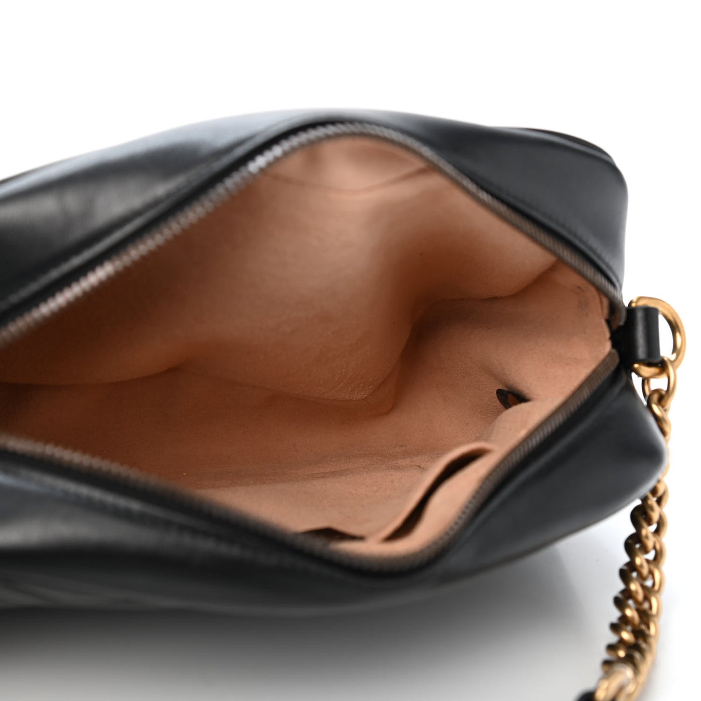 Calfskin Matelasse Small GG Marmont Chain Shoulder Bag Black