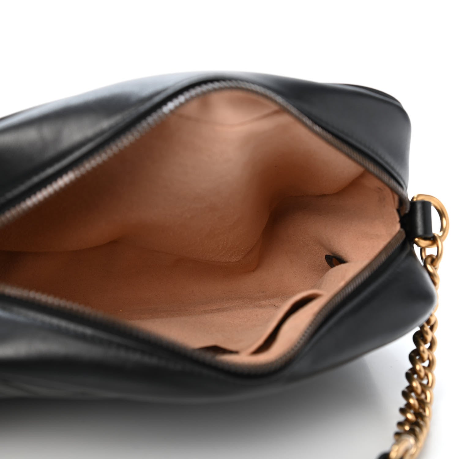 Gucci Calfskin Matelasse Small GG Marmont Chain Shoulder Bag Black 4 of 4